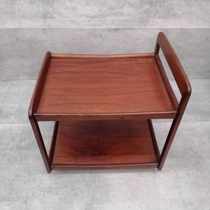 Midcentury moderne Deense serveer-/barwagen in teakhout, jaren 60