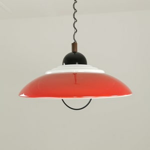 Red space age design lamp, Knud Christensen \Denmark \UFO lamp \ 1970s