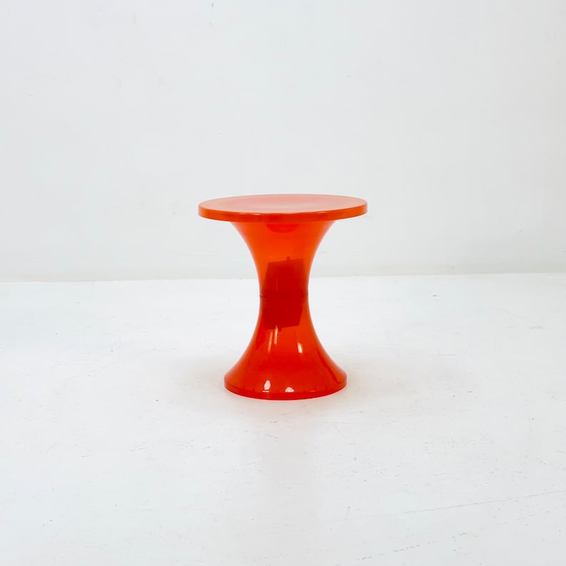 Tabouret Tom Tom en cristal orange Space Age, 1970 image 1