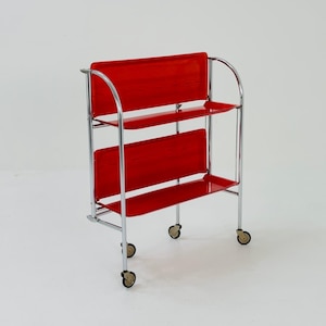 Mid century Folding red tea trolley /Serving trolley  1960-70s.