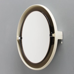 Allibert  A136 vintage Mirror titiling Backlit space age design , france .1970s