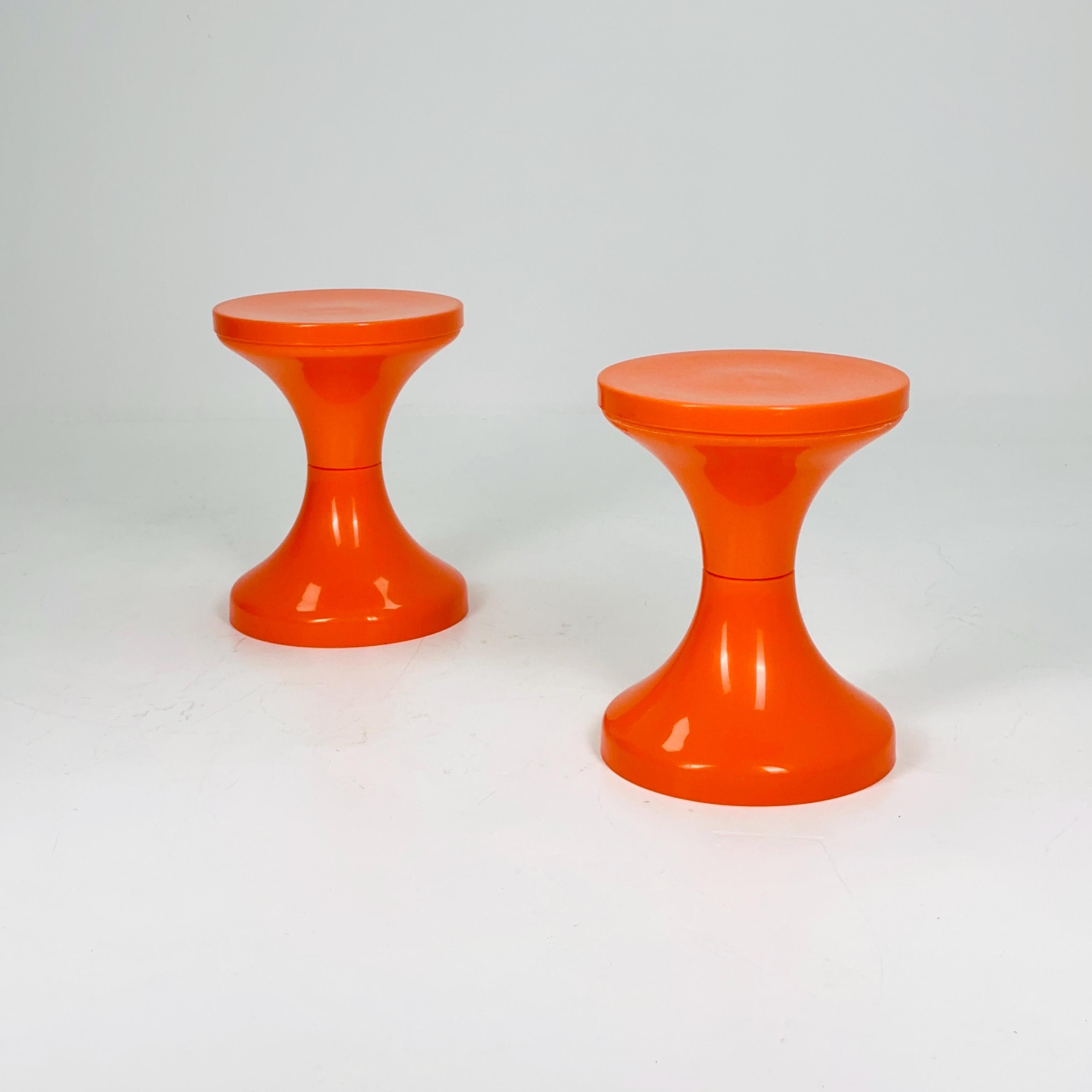 Set of Space Age Round German Tuilp Stools Plastic by Isopelka
