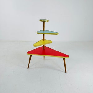 GRANDE portavasi tedesco, colorato vintage metà secolo minimalista portavasi da interno tavolino laterale tavolo da fiori retrò
