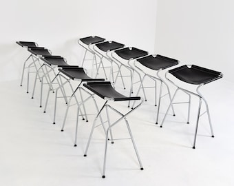 Set of 10 Lammhults Rider Bar Stools by Anna von Schewen and Björn Dahlström Swedish Design Black 2000s