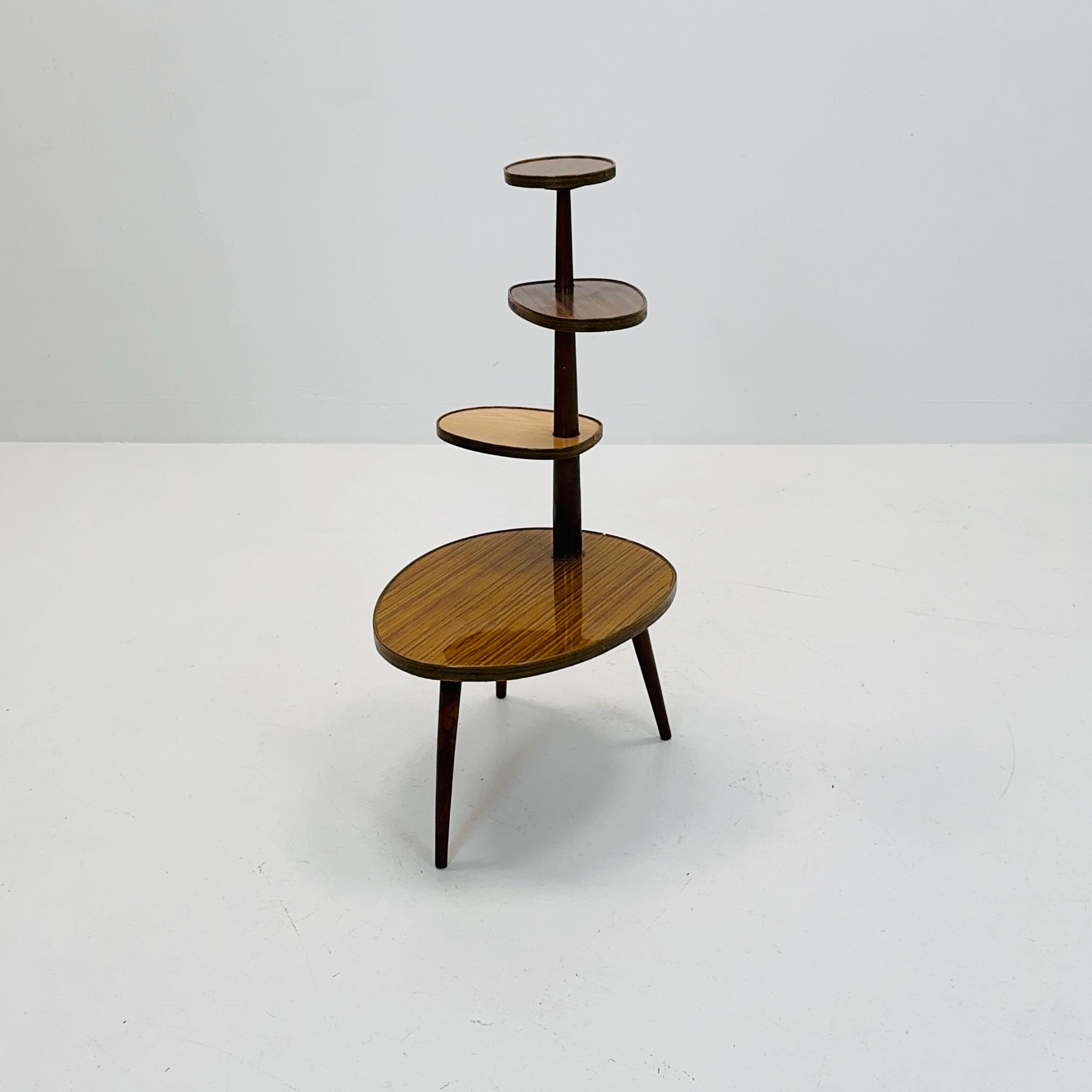 Retro Plant Stand, Colorful Vintage Mid-century Minimalist Indoor