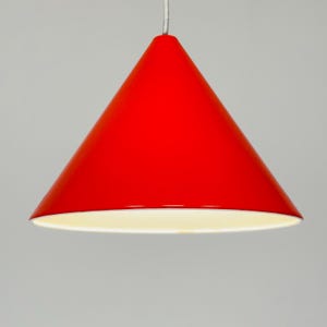 Rare Mid Century Arne Jacobsen Orange Corn Pendant Billiard Lamp for Louis Poulsen, 1960s Denmark