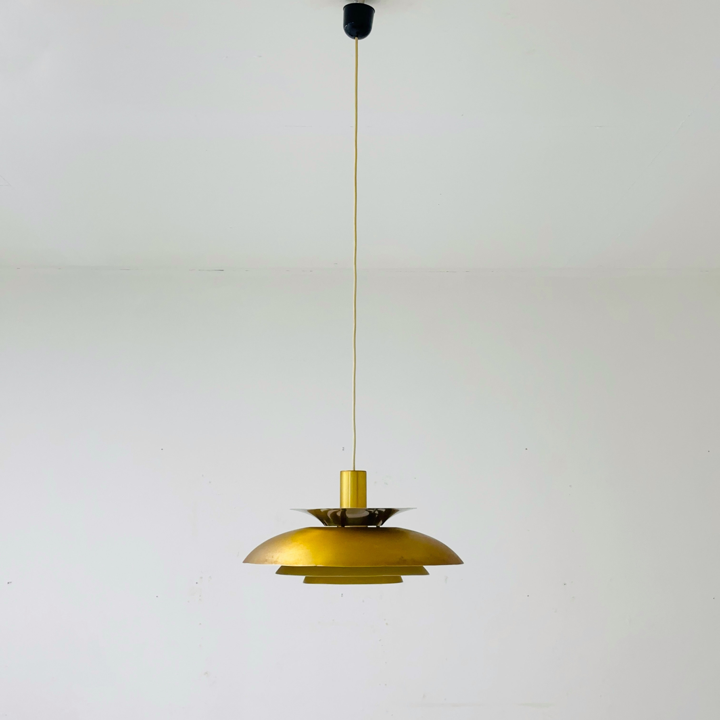 Mid Century Gold Pendant Lamp Roma of Junge, Denmark 1980s - Etsy