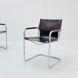 1 sur 4 chaise visiteur Matteo Grassi en cuir marron années 1970 image 2