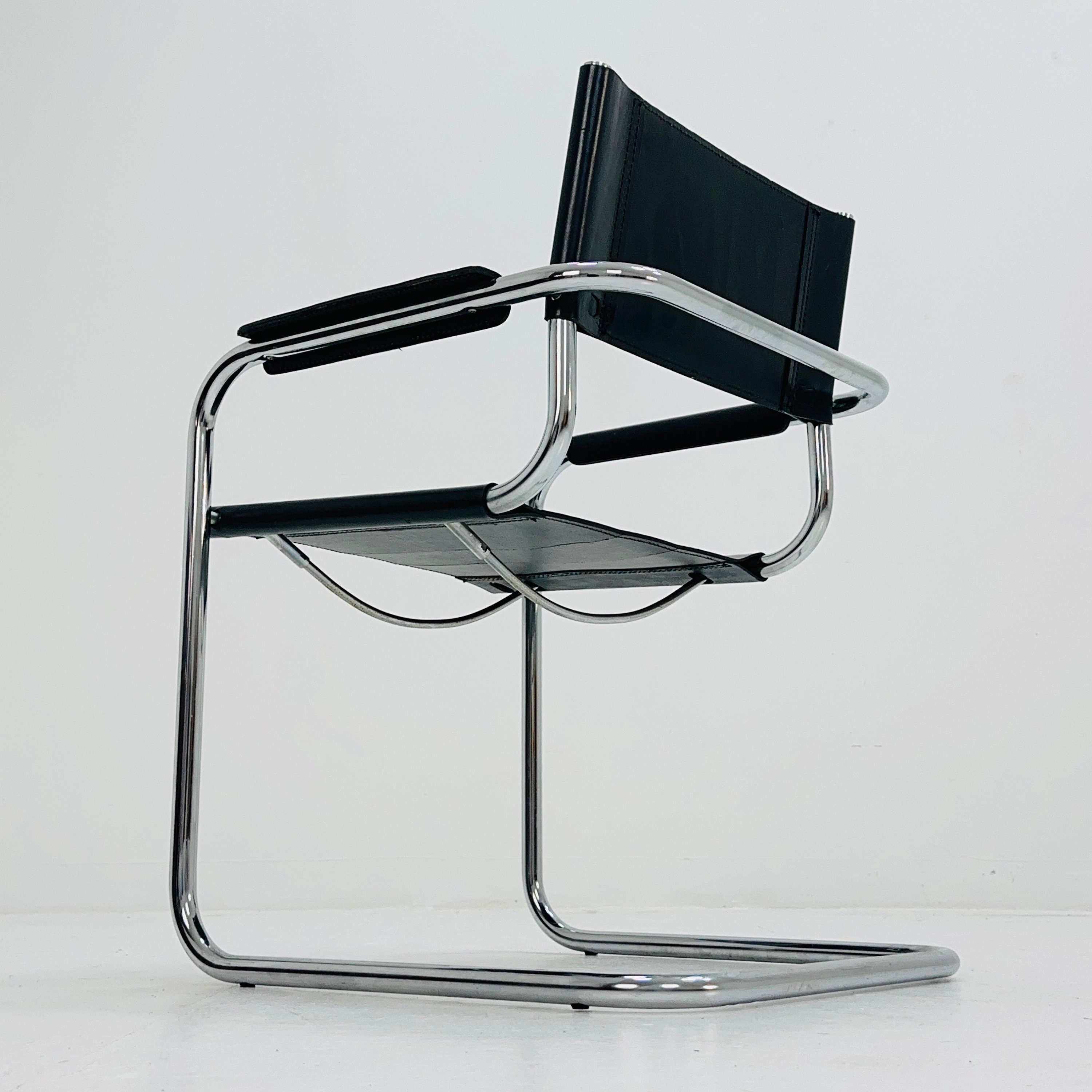 Mid Century Iconic Mart Stam S34 Armchair / Bauhaus Chrome Tube
