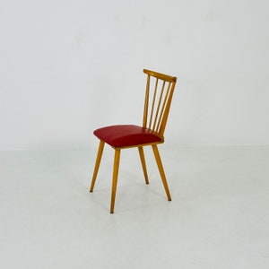Mid century wood and leather chair 1960s , Germany
