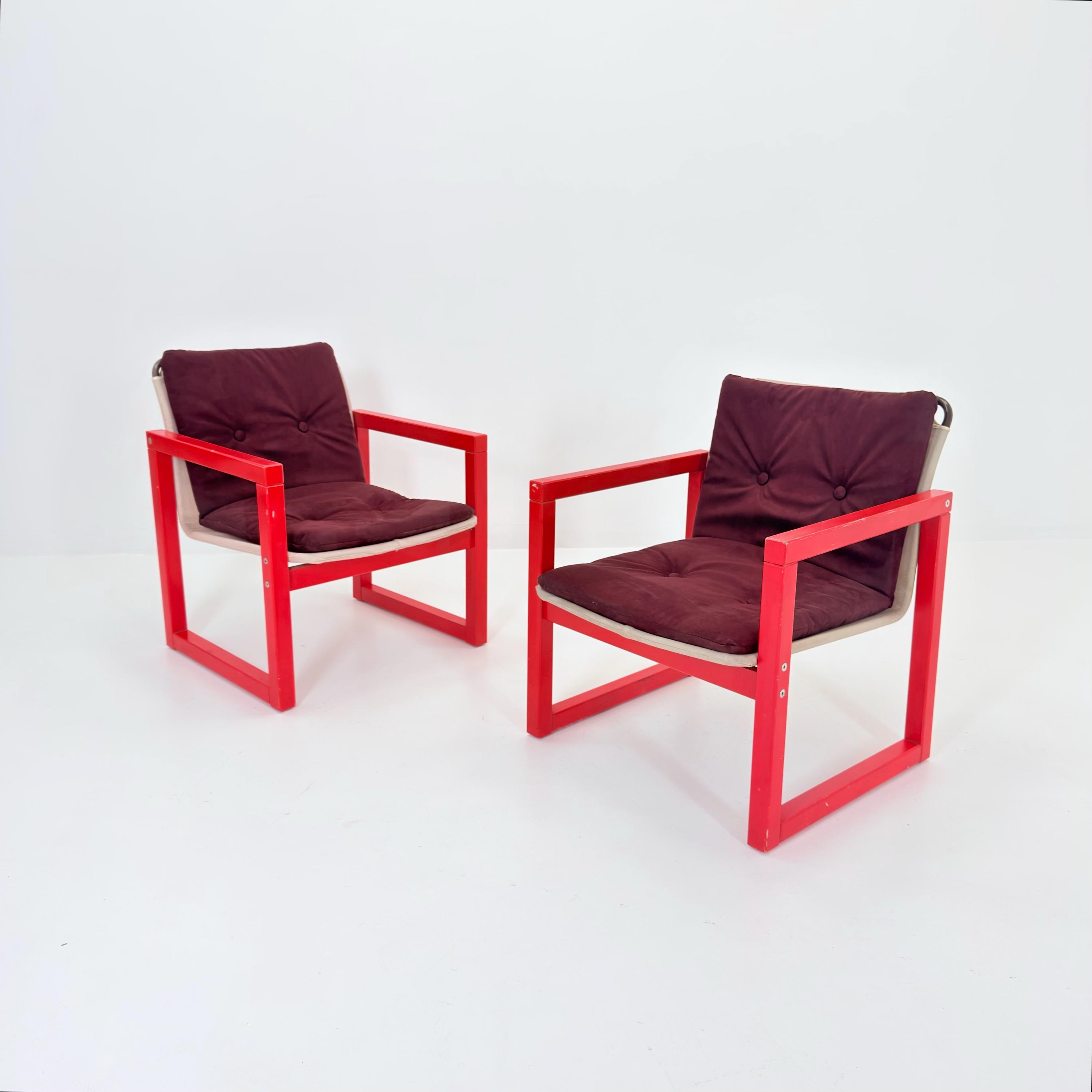 Mid Century Diana Safari Lounge Chairs – Set of Two by Karin