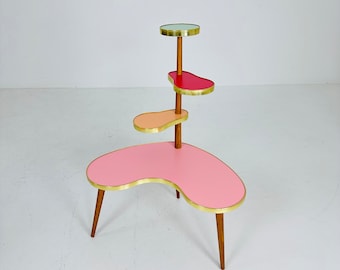 BIG German Plant Stand, Colorful Vintage Mid-Century Minimalist Indoor Plant Stand Side Table Retro flower table