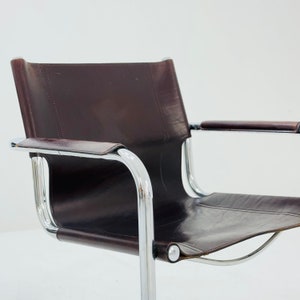 1 sur 4 chaise visiteur Matteo Grassi en cuir marron années 1970 image 10