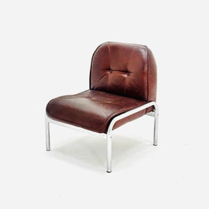 Mid Century Norwegian Kengu Leather Lounge Chair by Elsa Mid Century Norwegian Kengu Leather Lounge Chair by Elsa