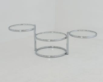 Mid-Century bauhsus Swivel Coffee Table  by Milo baughman  Italy, 1980s