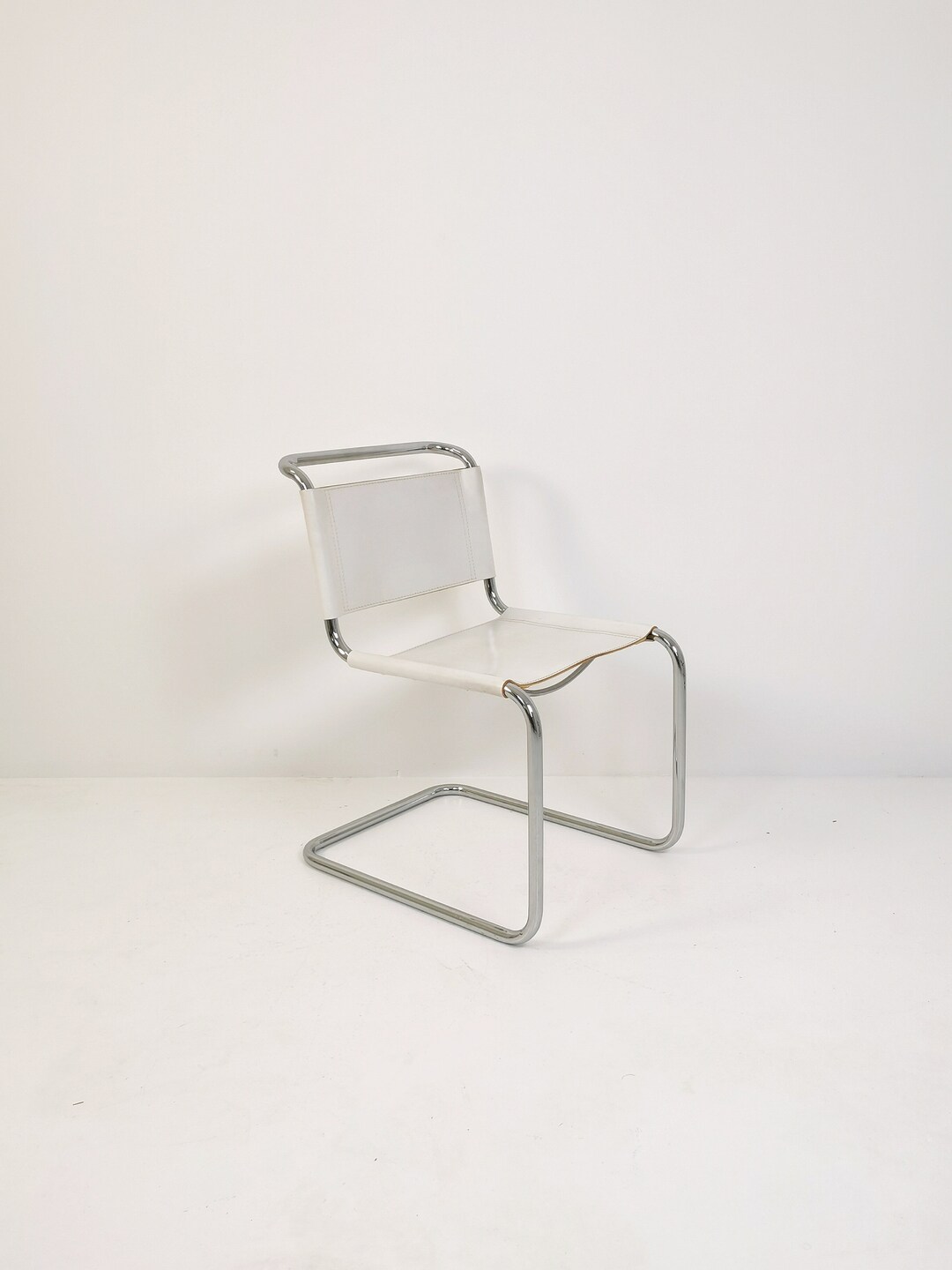 1 of 4 Mid-century Vintage S33 White Chair From Mart Stam by