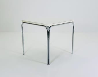 Mid Century Bauhahus White Square Dining Table by Thonet, Germany 1980s