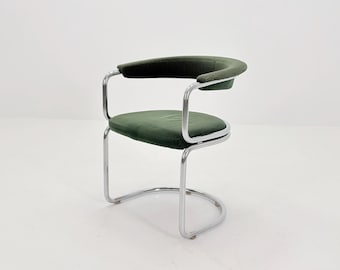 1 of 5 Mid Century green velvet dining table armchairs by Giotto Stoppino, Italy, 1970s