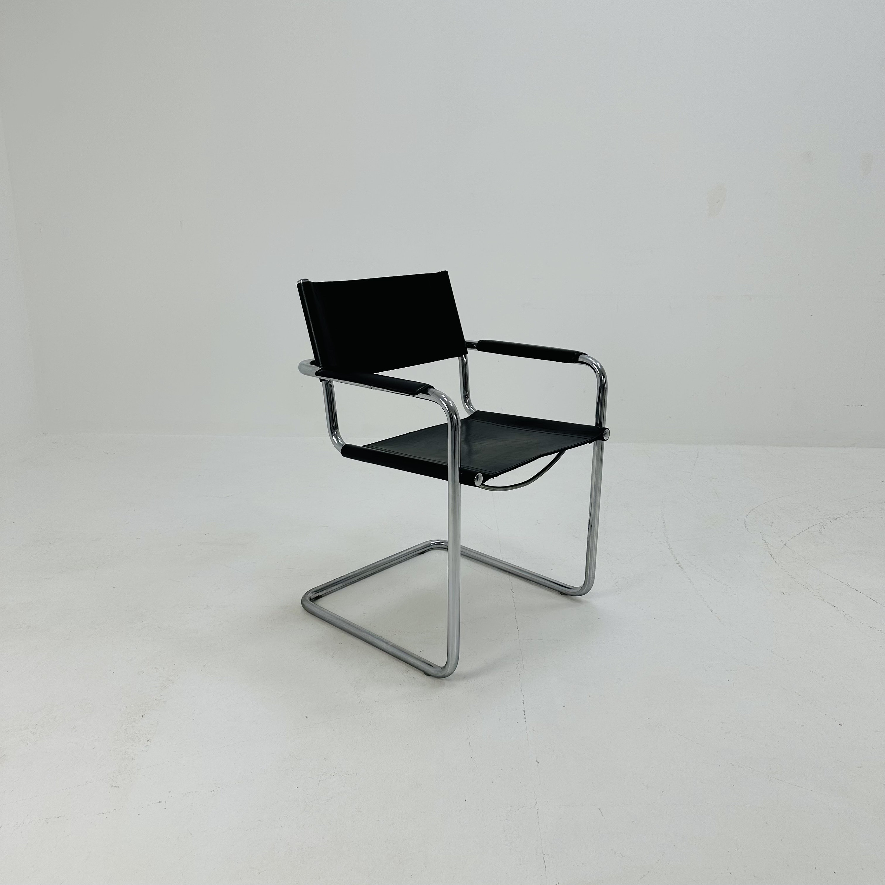 1 of 8 Original Model MG5 Centro Studi Desk Black Leather Chair by