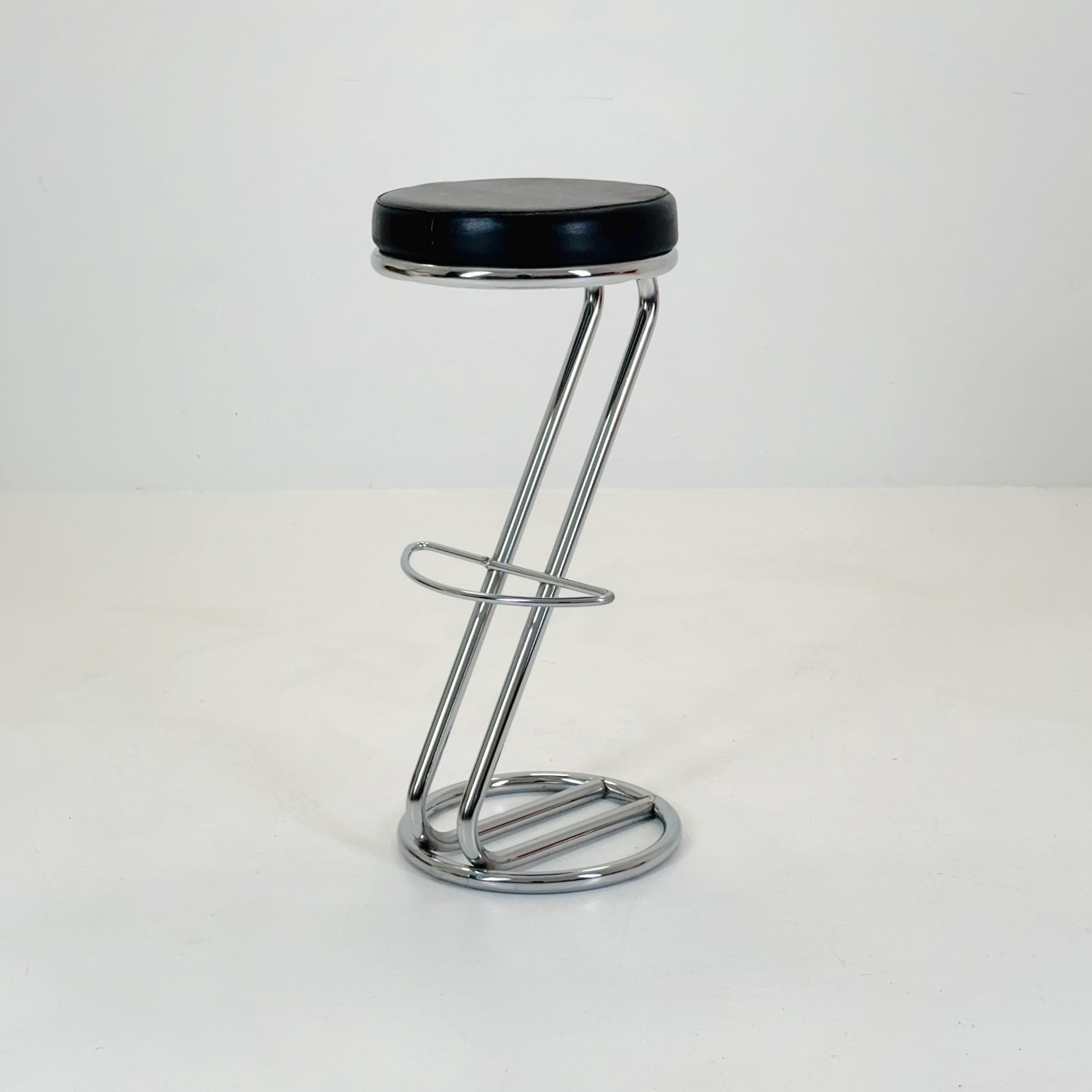Mid-century Modern Leather and Chrome Bar Stool 1980s Italy - Etsy