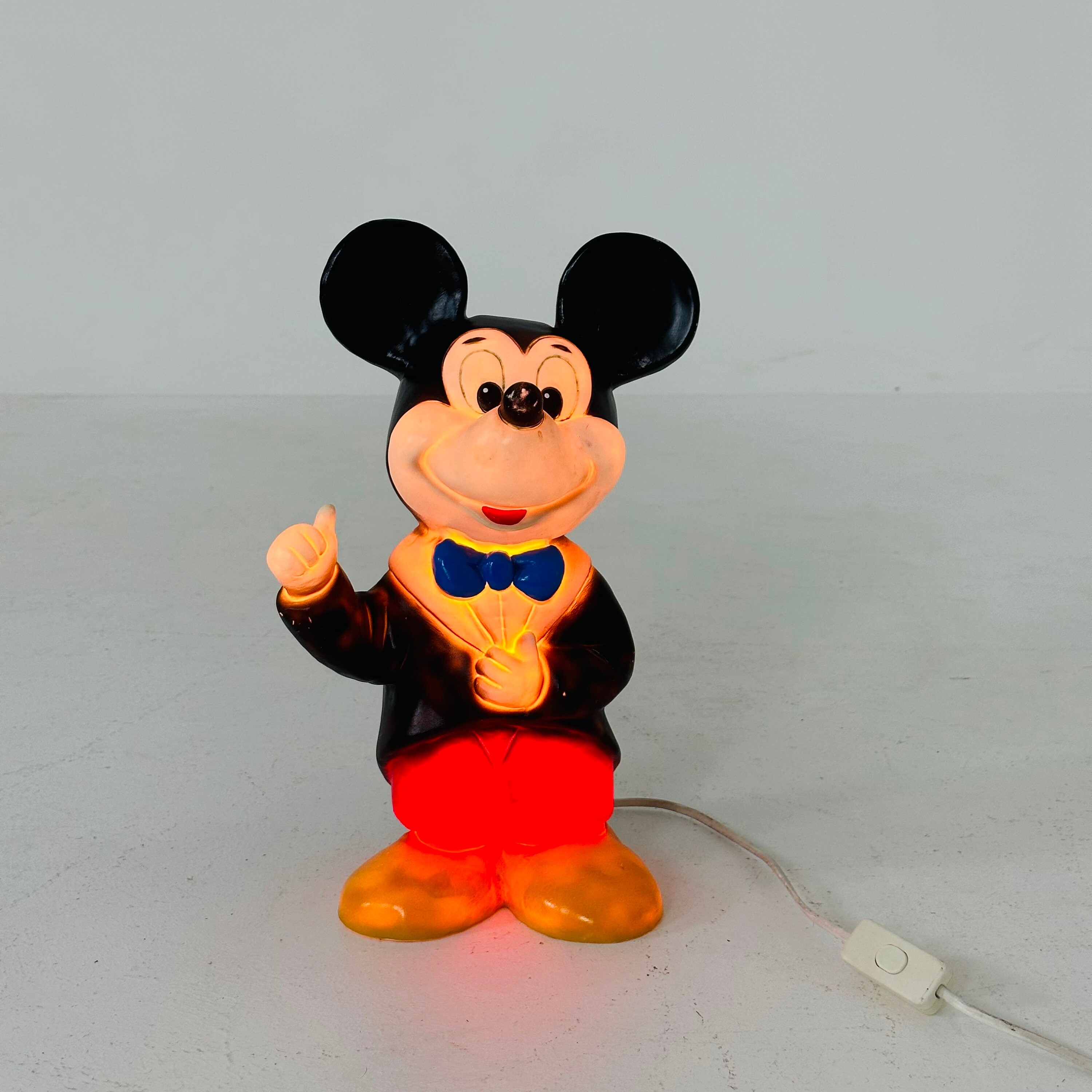 Vintage Disney Mickey Mouse Plastic Nightlight by Heico Made in
