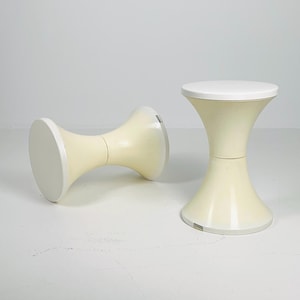 Set of 2 Space age Round German Tuilp stools plastic by Isopelka, 1970s