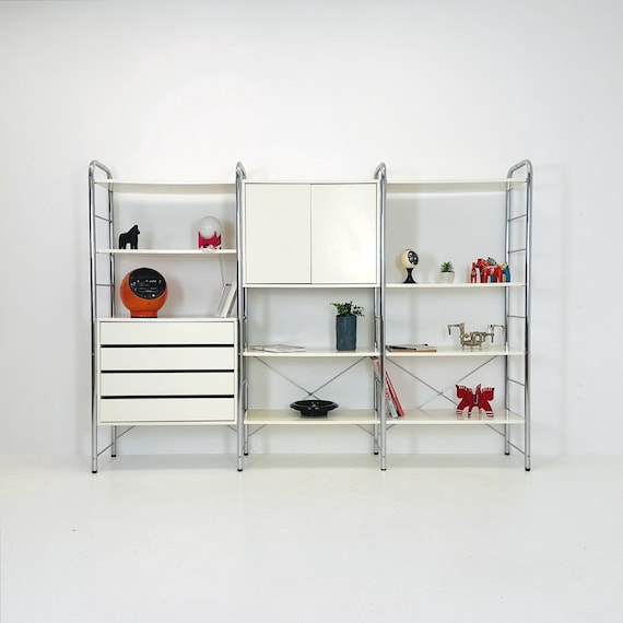 Minimalist White Standing Modular Shelving System “niklas” by