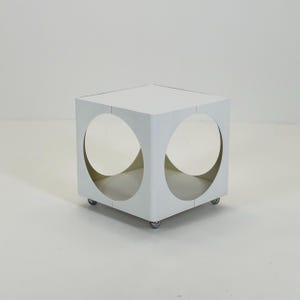 Mid century Cubic space age white coffee club table 1970s Germany