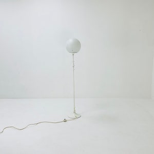 Space age  white floor lamp with opal glass shade 1970s , Putzler ,Germany