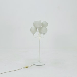 Space age table  lamp with opaline balls by Kaiser Leutchen, 1960s