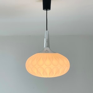 Mid century opaline glass pendant lamp from Peill & Putzler, Germany 1970s
