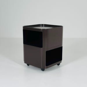 Carrito de servicio cuadrado Componibili marrón de Anna Castelli para Kartell - Italia, años 60, modelo 4970