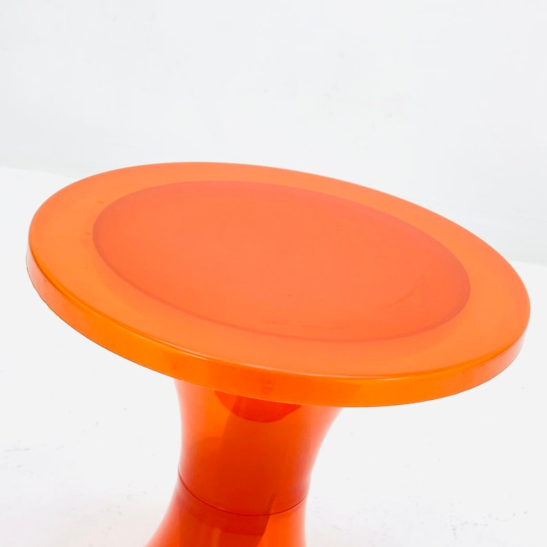 Tabouret Tom Tom en cristal orange Space Age, 1970 image 9