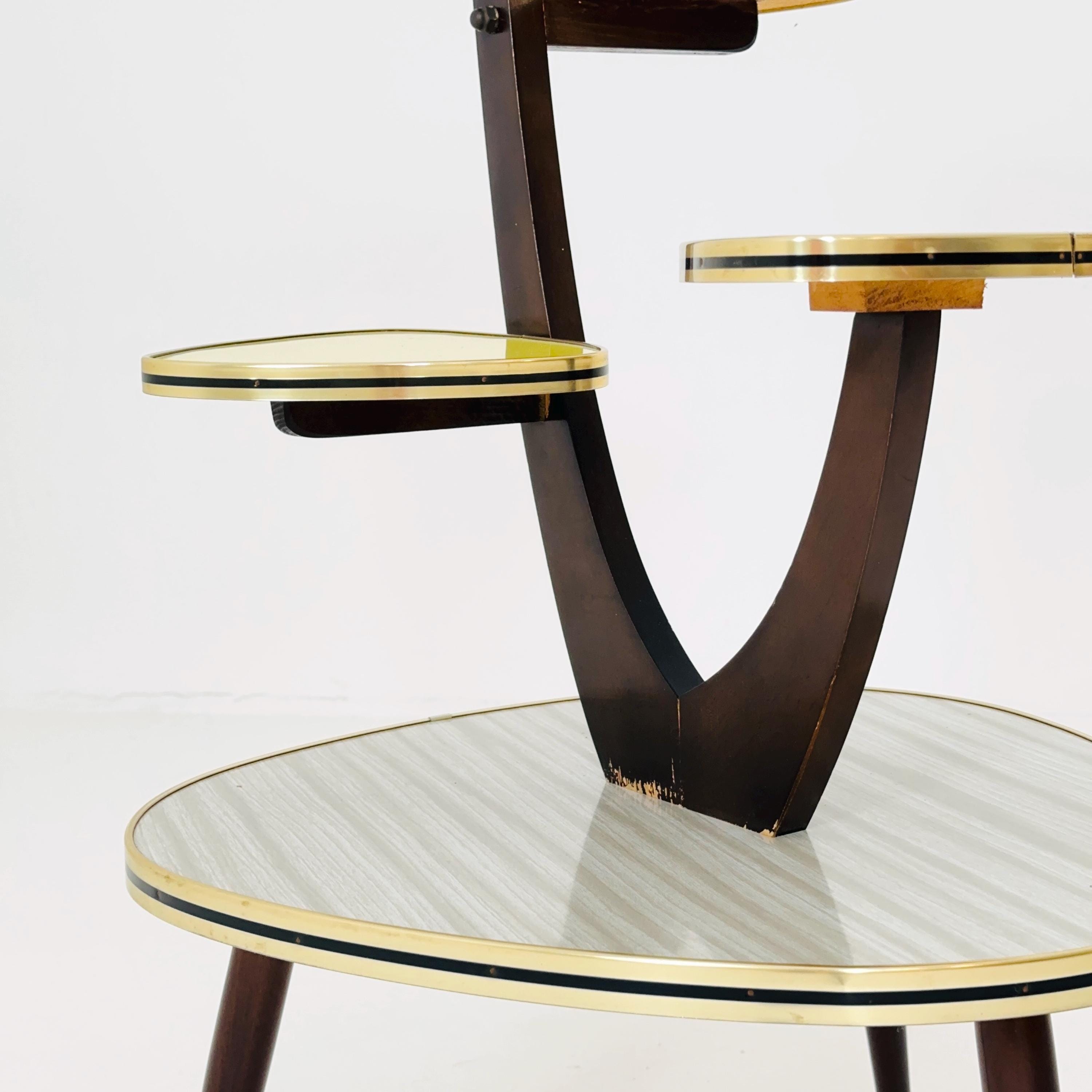 希少なミッドセンチュリードイツ製プラントスタンド – 1960年代の