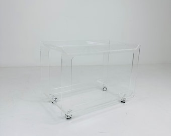 Italian acrylic LCP transparent trolley space age 1980s