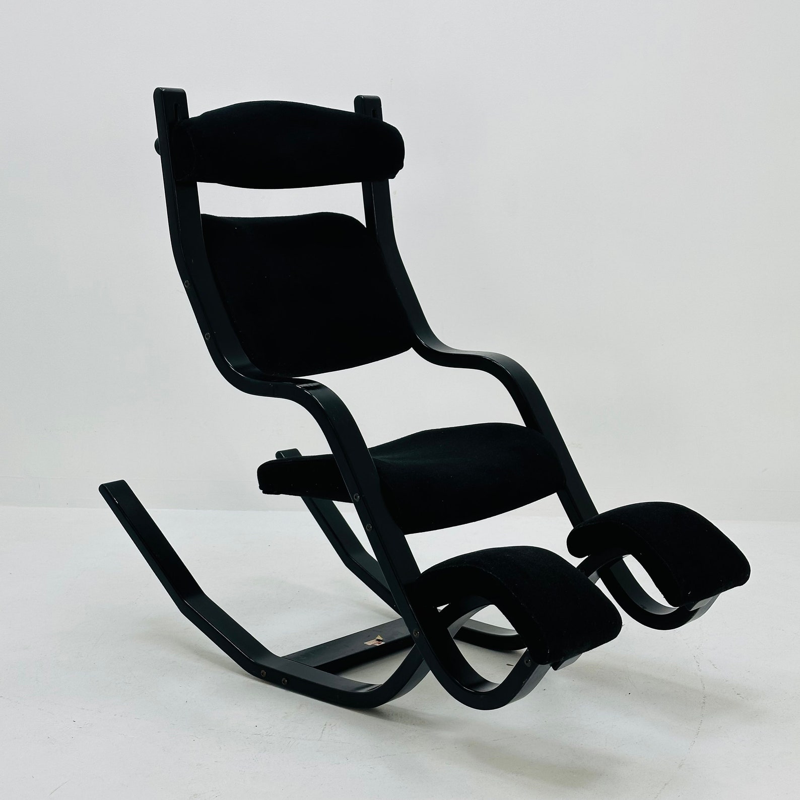 Mid Century Black Fabric Gravity” Rocking Lounge Chair by Peter Opsvik ...