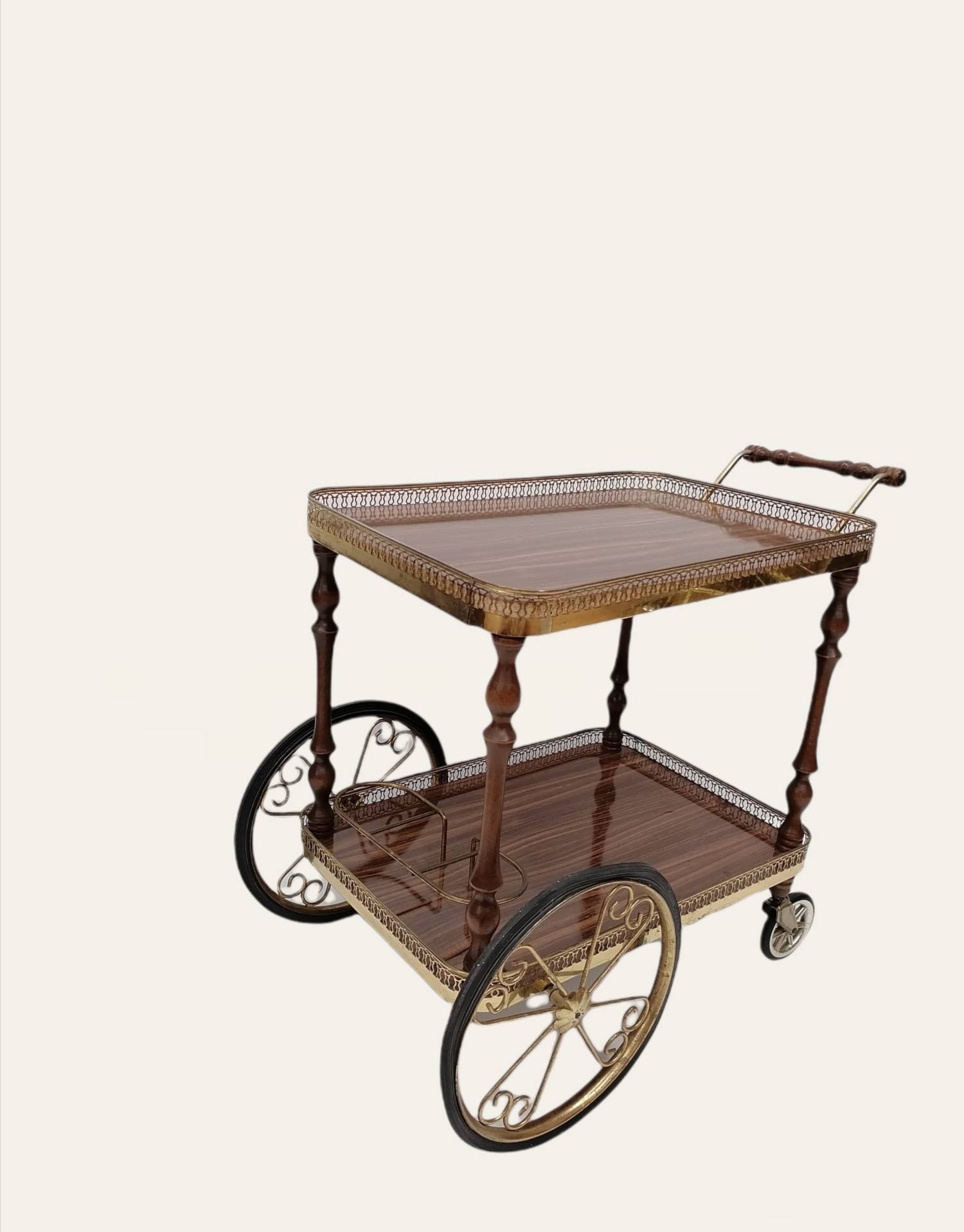 Mid Century Chariot de service Chariot à thé Table d'appoint Chariot de bar | €179
