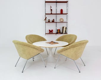 Set of 4 Walter Knoll 369 Lounge Chairs – Mid-Century Modern, Beige Mohair Wool, Germany 1970s