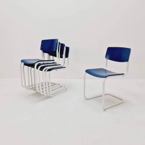 Set of 6 Mid century Bauhaus / S 43 cantilever chairs by Mart stam Thonet Original Germany 1970S