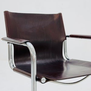 1 sur 4 chaise visiteur Matteo Grassi en cuir marron années 1970 image 7