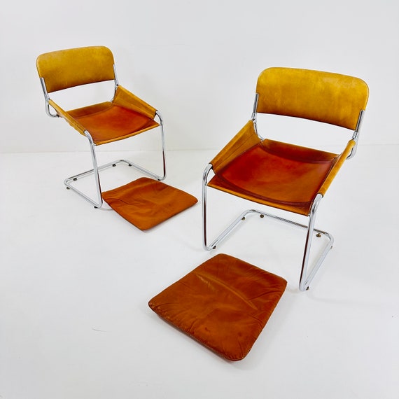 Real leather and chrome dining chairs deals