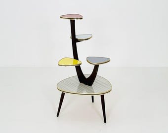 Rare Original Mid-Century German Plant Stand – 1960s Retro Flower Table Germany