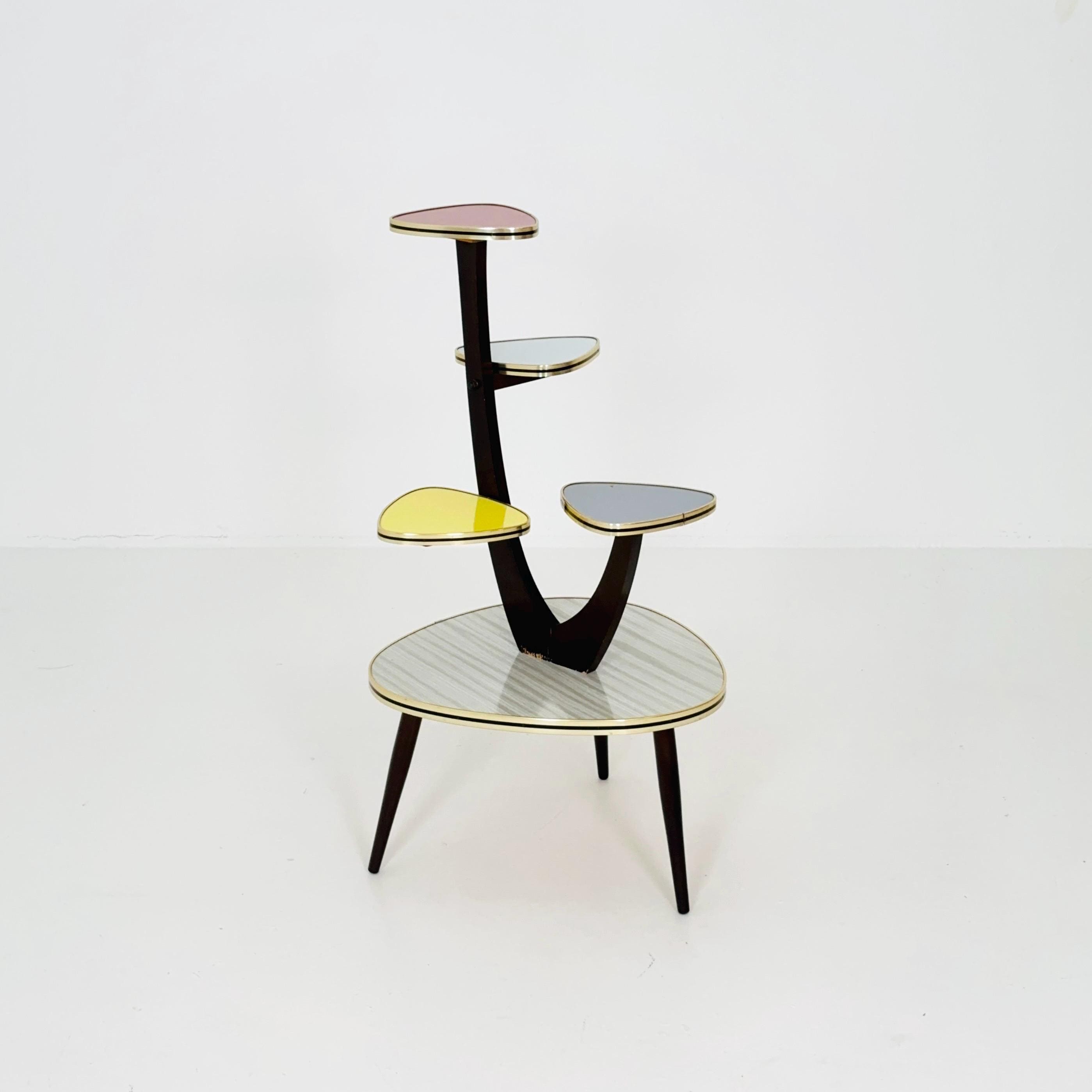 希少なミッドセンチュリードイツ製プラントスタンド – 1960年代の