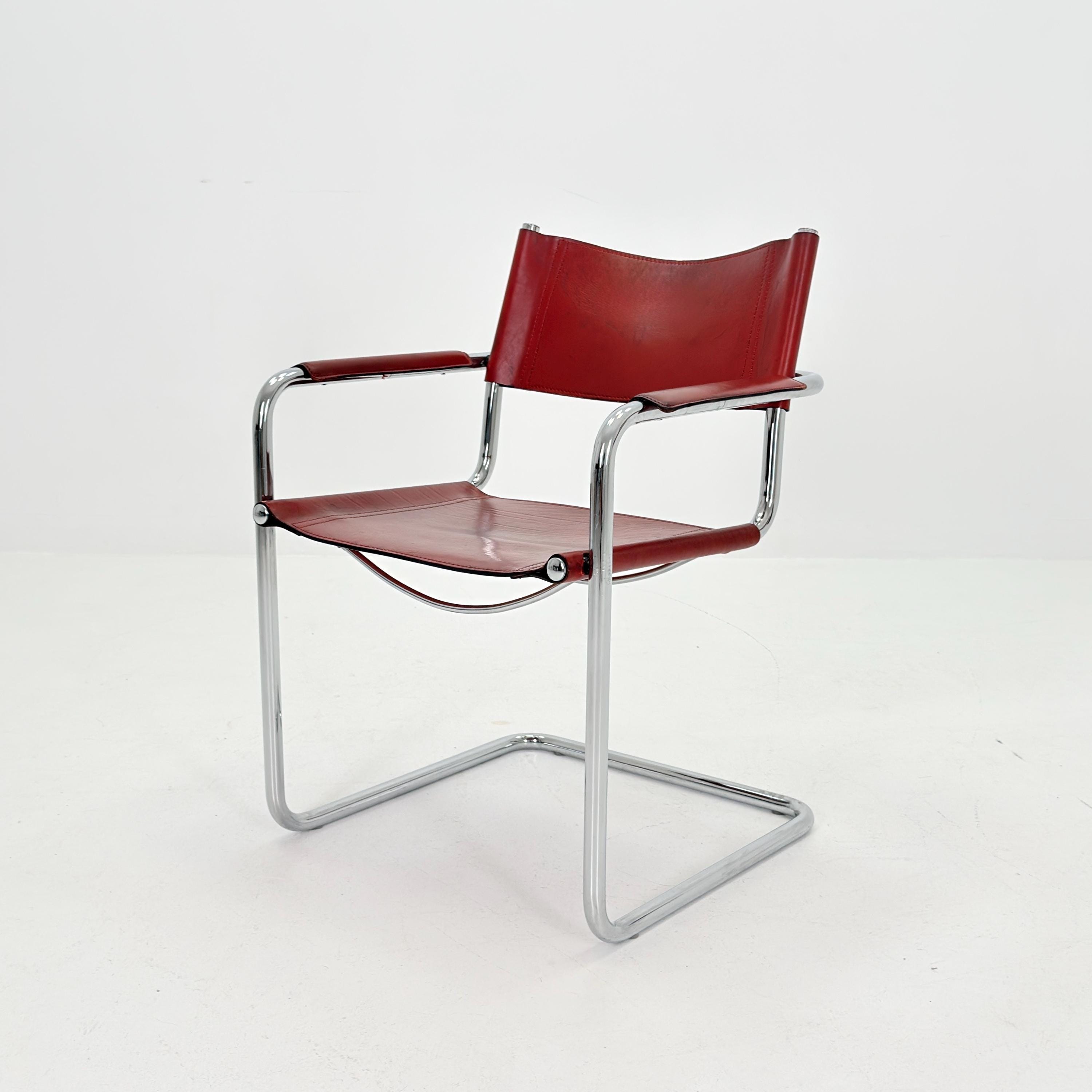 Chaise De Bureau Mg5 Centro Studi | 1/2, Design Milieu Du Siècle, Conçue Par Mart Stam Et Marcel Breuer Pour Matteo Grassi, Italie Des Années 1970