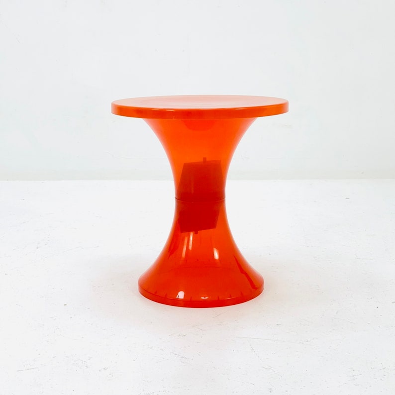 Tabouret Tom Tom en cristal orange Space Age, 1970 image 2