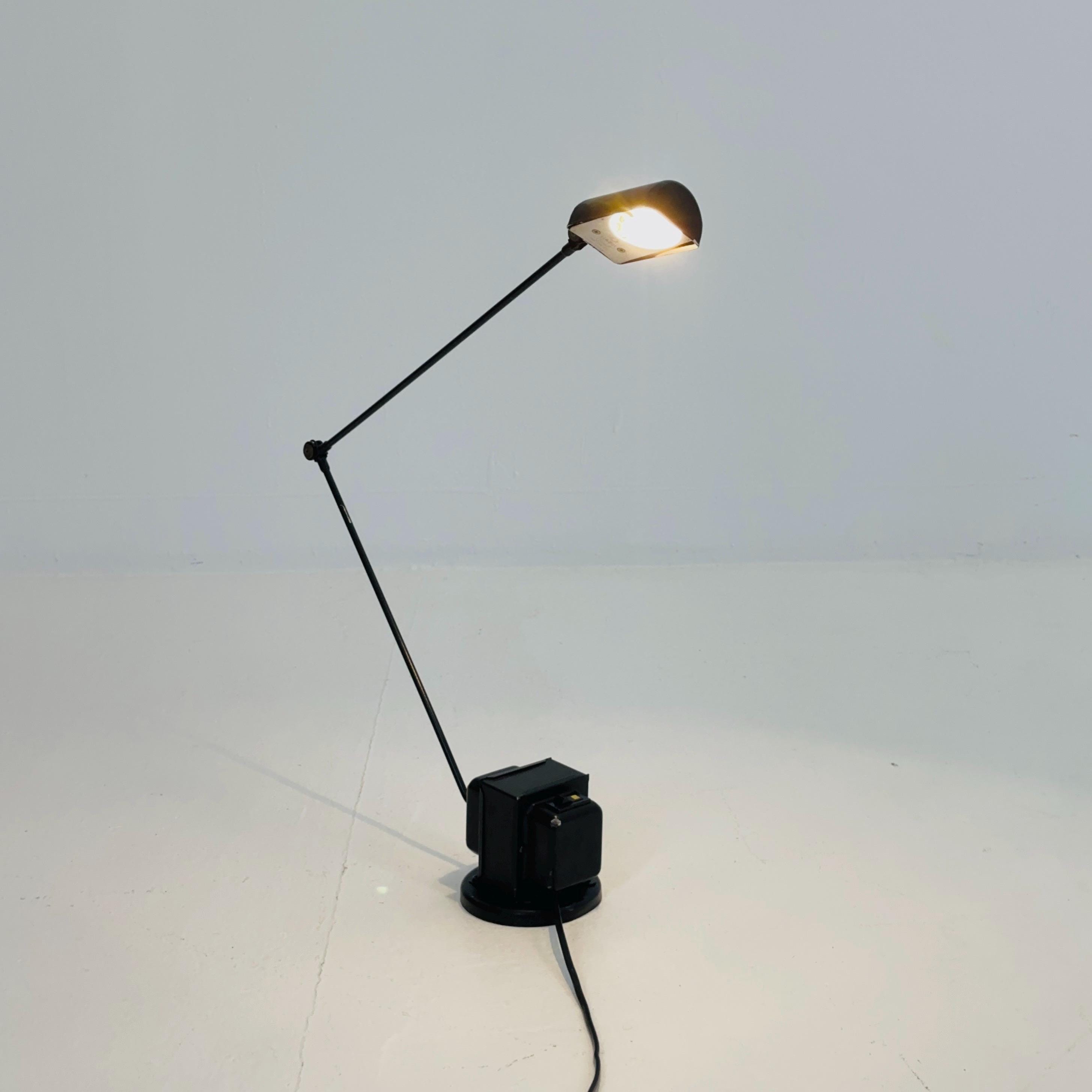 Mid Century Daphine Black Table Lamp by Tommaso Cimini for Lumina