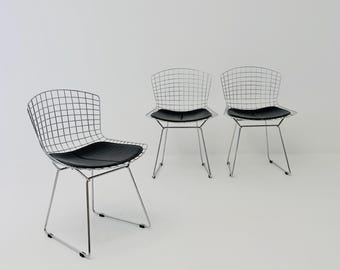 1 of 3 Mid Century Wire Chrome side Chair by Harry Bertoia, 1980s Germany