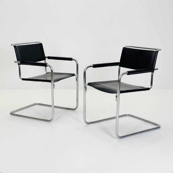 Set of 2 Bauhaus Mart Stam S34 Armchairs for Linea Fiam Italy