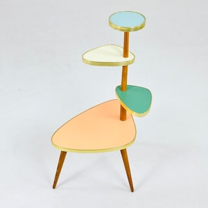 GRANDE portavasi tedesco, colorato vintage metà secolo minimalista portavasi da interno tavolino laterale tavolo da fiori retrò