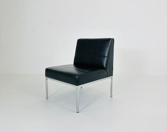 Thonet ,Bauhaus black leather lounge chair 1980s